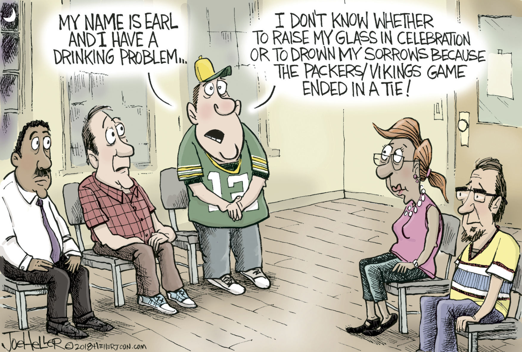 Packers Vikings Tie by Joe Heller